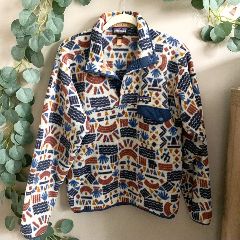 PATAGONIA Rare Protected Peaks Synchilla Pullover Size Small collectable - Picture 1 of 9